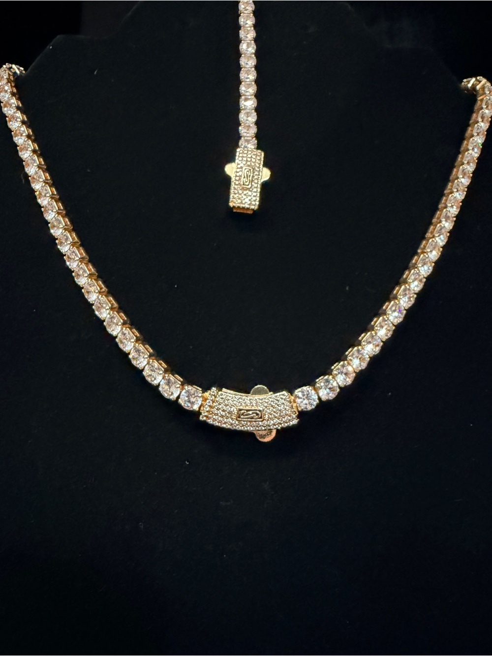 Tennis Necklace 18in & Bracelet 7in W/Iced out box lock 14K. 5MM AAA CZ
